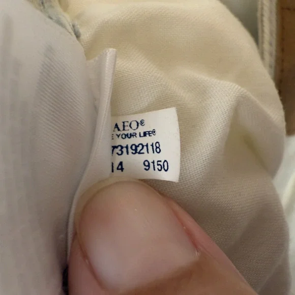 American Eagle Jeans Womens 14 White Hi-Rise Jegging Distressed Denim Stretch - Picture 12 of 14